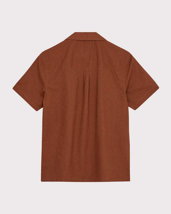 ANERKJENDT - AKLEO S/S COTTON LINEN SHIRT CHIPMUNK