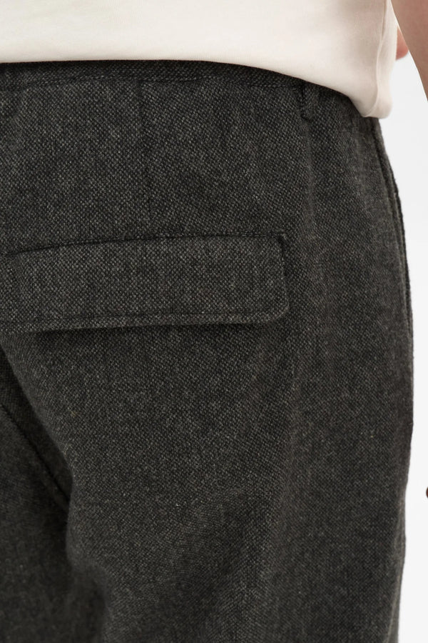 ANERKJENDT - AKJAN PLEAT WOOL PANTS - GRANITE GRAY