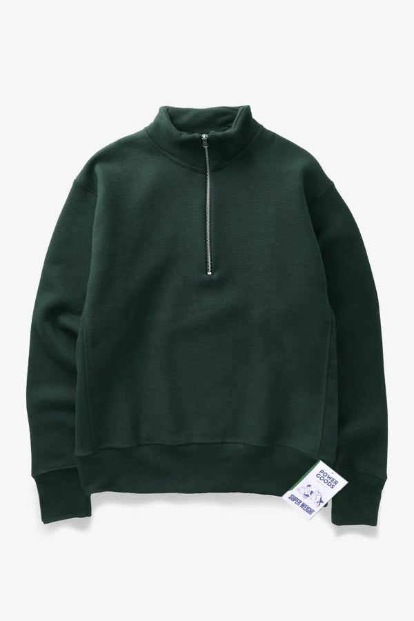 POWER GOODS - SUPER WEIGHT QUARTER ZIP FOREST GREEN