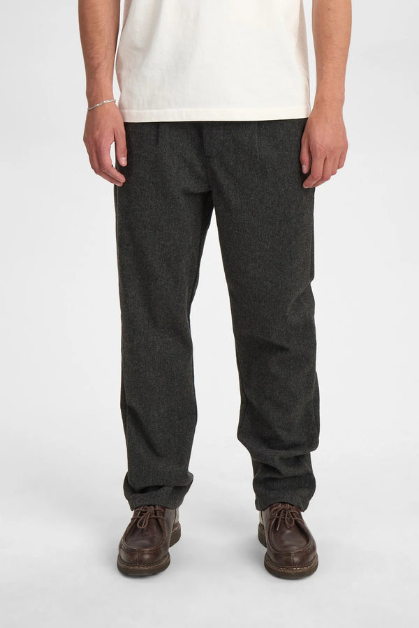 ANERKJENDT - AKJAN PLEAT WOOL PANTS - GRANITE GRAY
