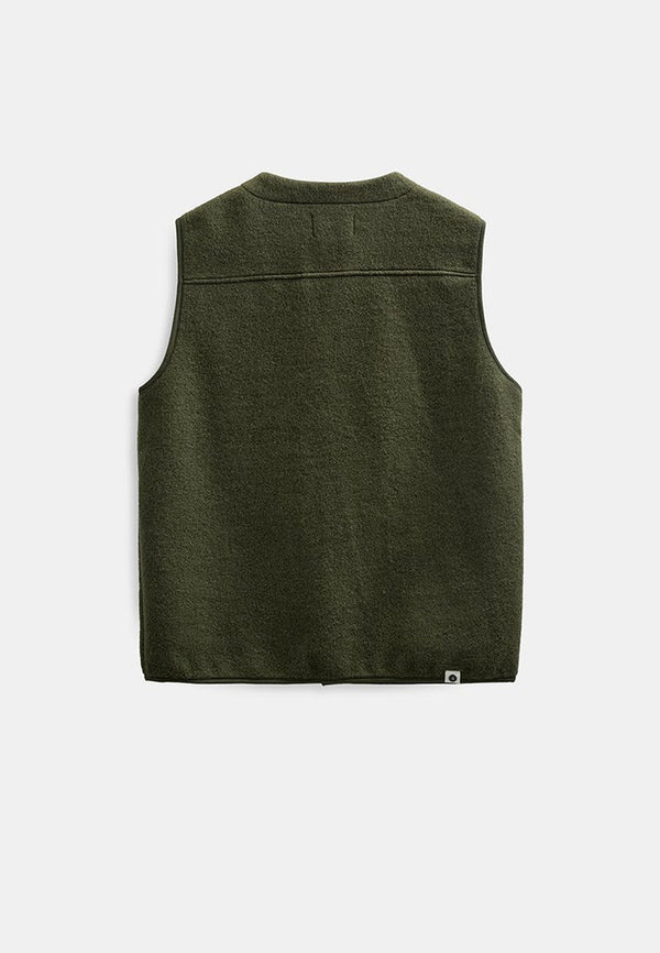 ANERKJENDT - AKRAMSUS BOILED WOOL VEST - FOREST NIGHT