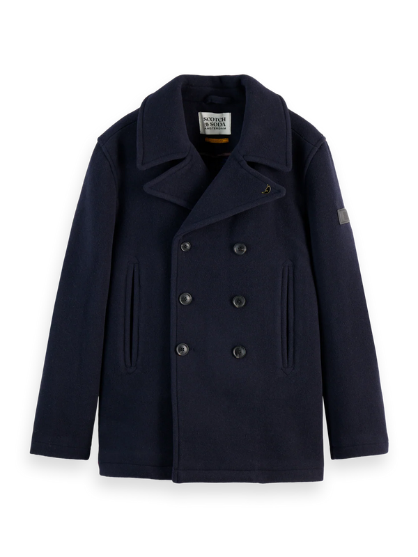 SCOTCH & SODA - WOOL BLEND PEACOAT NIGHT