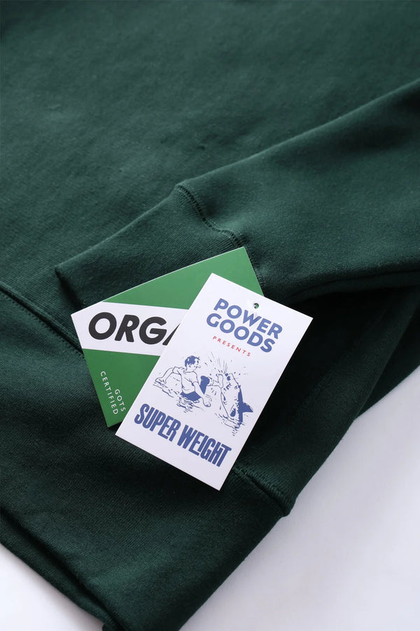 POWER GOODS - SUPER WEIGHT QUARTER ZIP FOREST GREEN