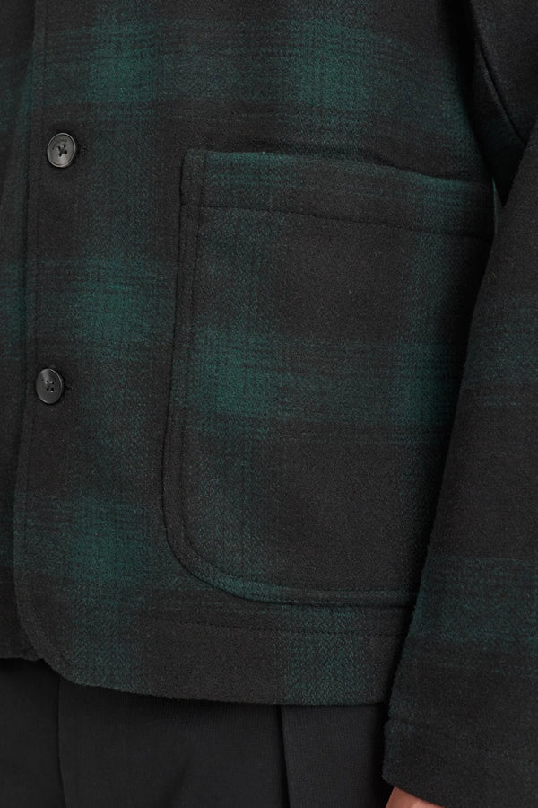 ANERKJENDT - AKOSCAR WOOLEN OVERSHIRT - FOREST NIGHT