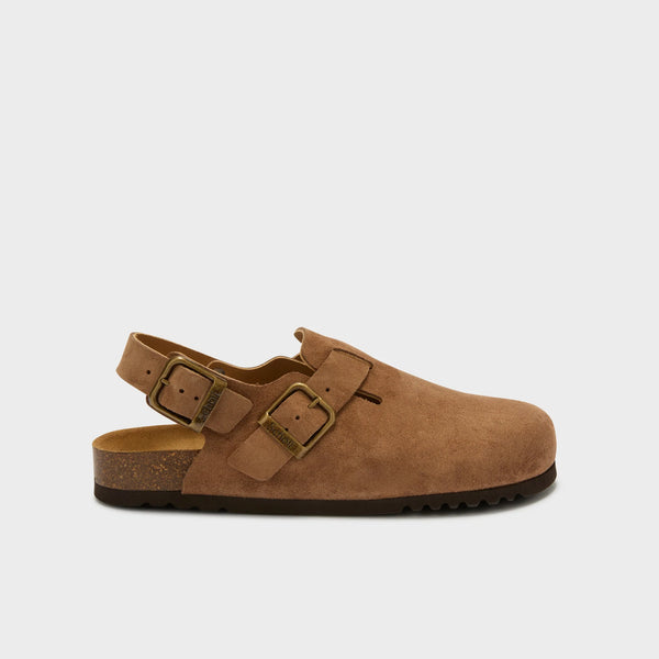 SCHOLL - MULES OLIVIER BACKSTRAP SUEDE TAUPE