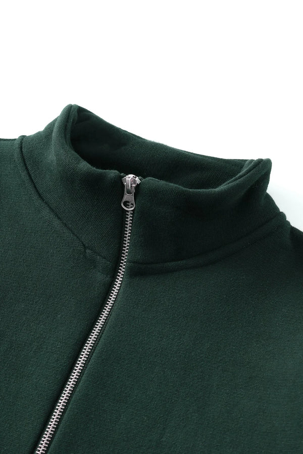 POWER GOODS - SUPER WEIGHT QUARTER ZIP FOREST GREEN