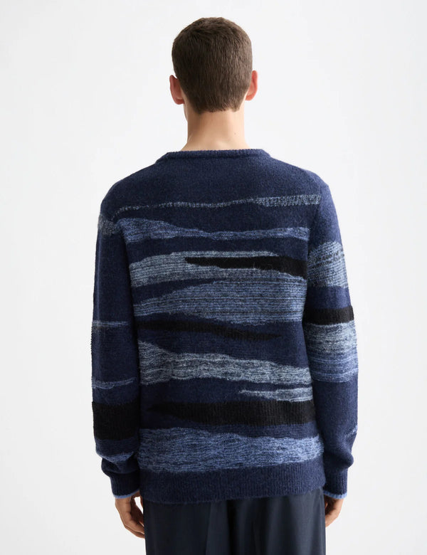SCOTCH & SODA - FLUFFY ALPACA WOOL BLEND CREW NECK PEACOAT