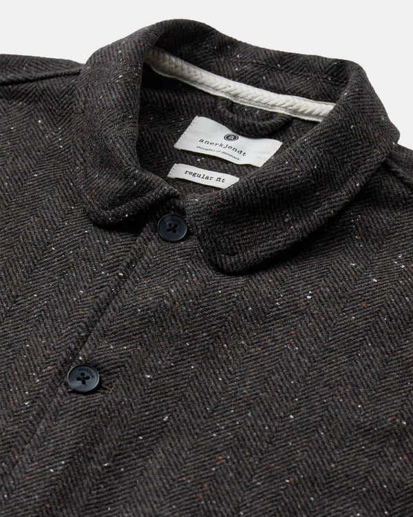 ANERKJENDT - AKOSCAR WOOLEN OVERSHIRT - MULCH