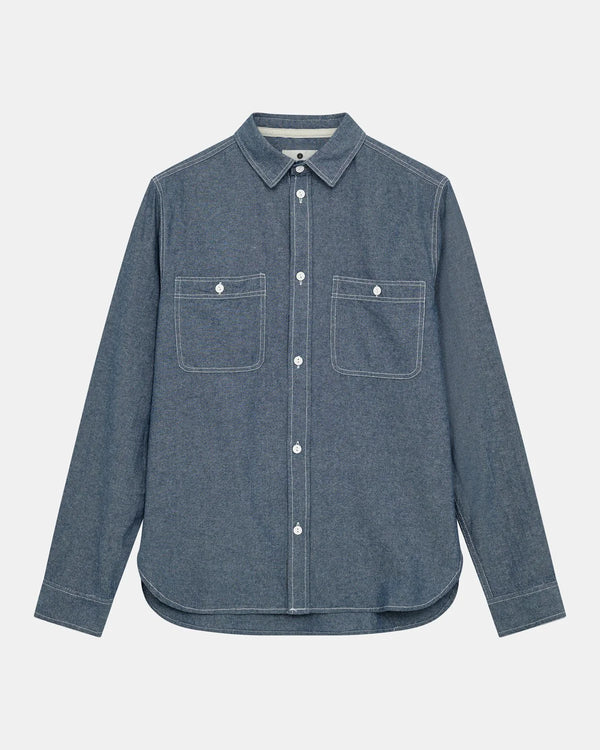 ANERKJENDT - AKTHESHIRT L/S CHAMBRAY SHIRT - SKY CAPTAIN