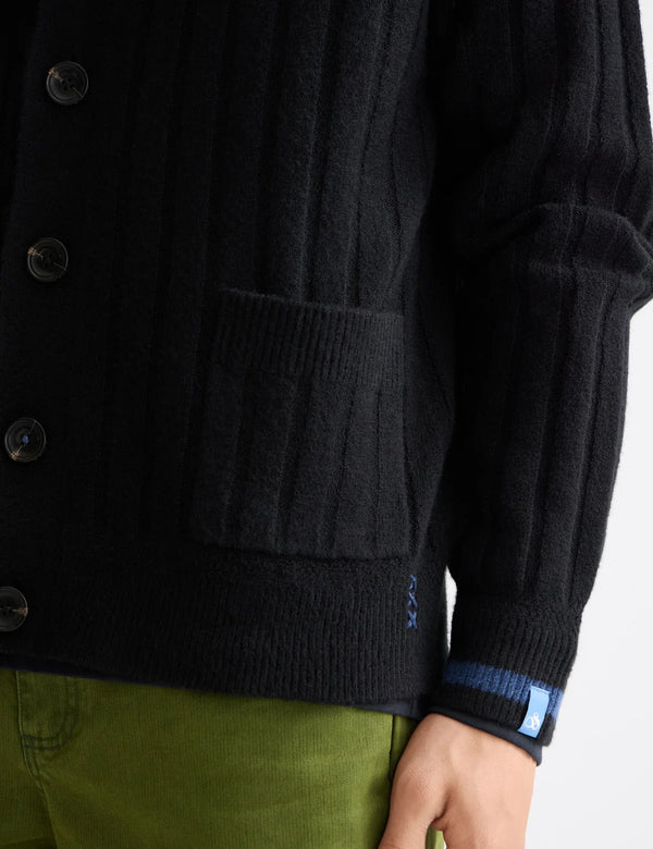 SCOTCH & SODA - SOFT KNIT DROPPED SHOULDER CARDIGAN METEORITE