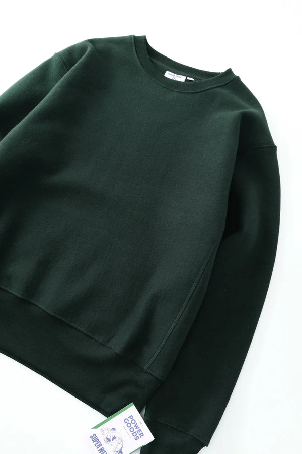POWER GOODS - SUPER-WEIGHT CREWNECK FOREST GREEN