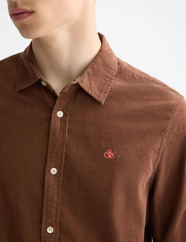 SCOTCH & SODA - REGULAR-FIT CORDUROY SHIRT SOFT SILT