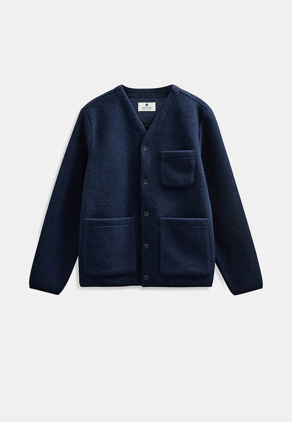 ANERKJENDT - AKSIGURD BOILED WOOL OVERSHIRT - SKY CAPTAIN