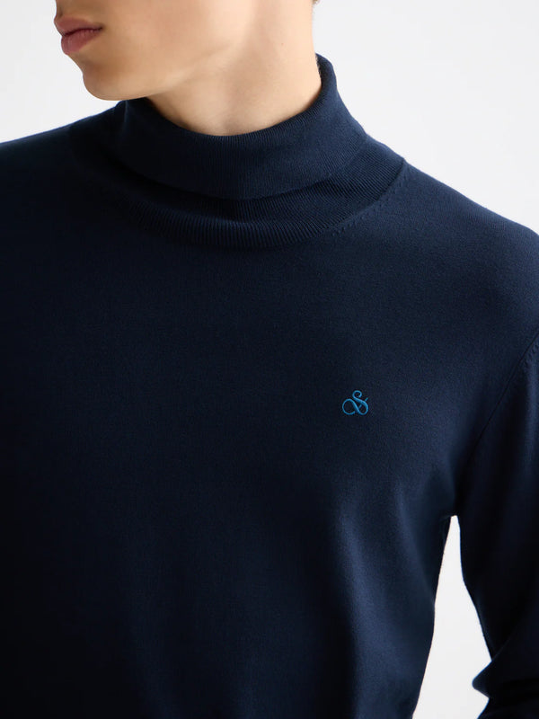 SCOTCH & SODA - VISCOSE TURTLENECK KNIT JUMPER LIGHT NAVY