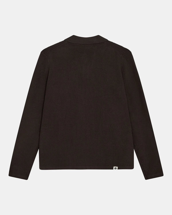 ANERKJENDT - AKSVEND NEEDLE RIB KNIT CARDIGAN - MULCH
