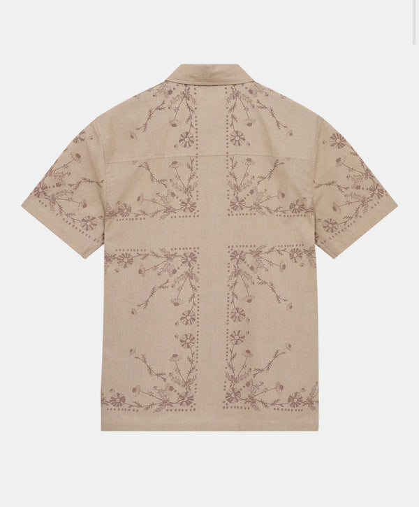 ANERKJENDT - THEO FLOWER PRINT S/S SHIRT FEATHER GREY