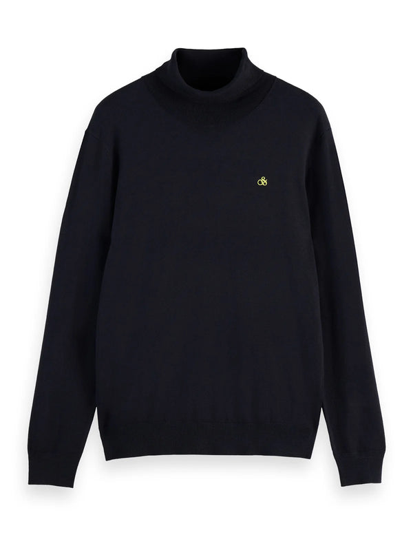 SCOTCH & SODA - VISCOSE TURTLENECK KNIT JUMPER BLACK