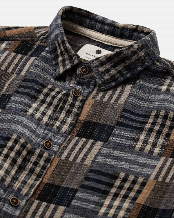 ANERKJENDT - AKLEIF PATCWORK SHIRT - SKY CAPTAIN