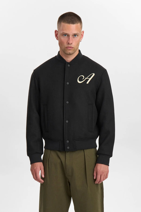ANERKJENDT - AKBERTIE WOOL BOMBER JACKET - CAVIAR