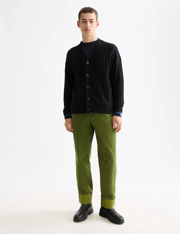 SCOTCH & SODA - SOFT KNIT DROPPED SHOULDER CARDIGAN METEORITE