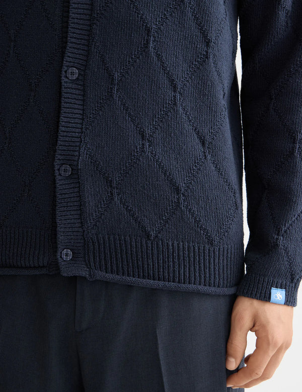 SCOTCH & SODA - OPEN WORK LONG SLEEVE SHIRT SKY CAPTAIN