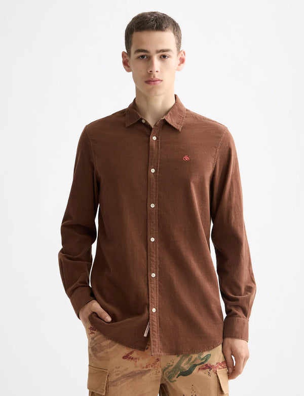 SCOTCH & SODA - REGULAR-FIT CORDUROY SHIRT SOFT SILT