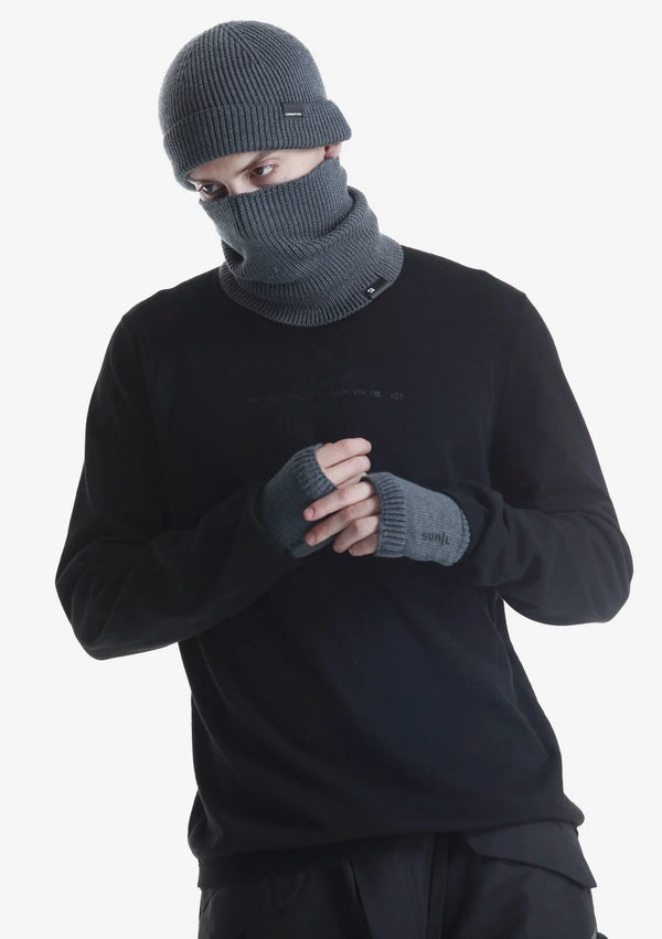 KRAKATAU - PU93 FINGERLESS GLOVES GREY MELANGE