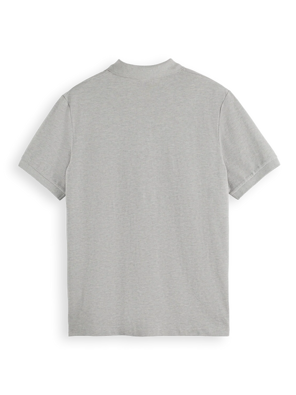 SCOTCH & SODA - ESSENTIALS LOGO PIQUE POLO GREY MELANGE