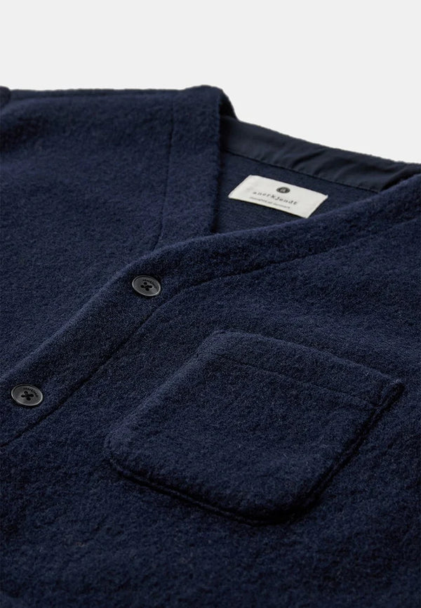 ANERKJENDT - AKSIGURD BOILED WOOL OVERSHIRT - SKY CAPTAIN