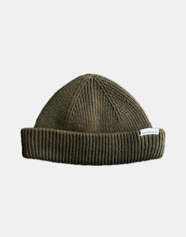 ANERKJENDT - MERINO HOOD BEANIE FOREST NIGHT