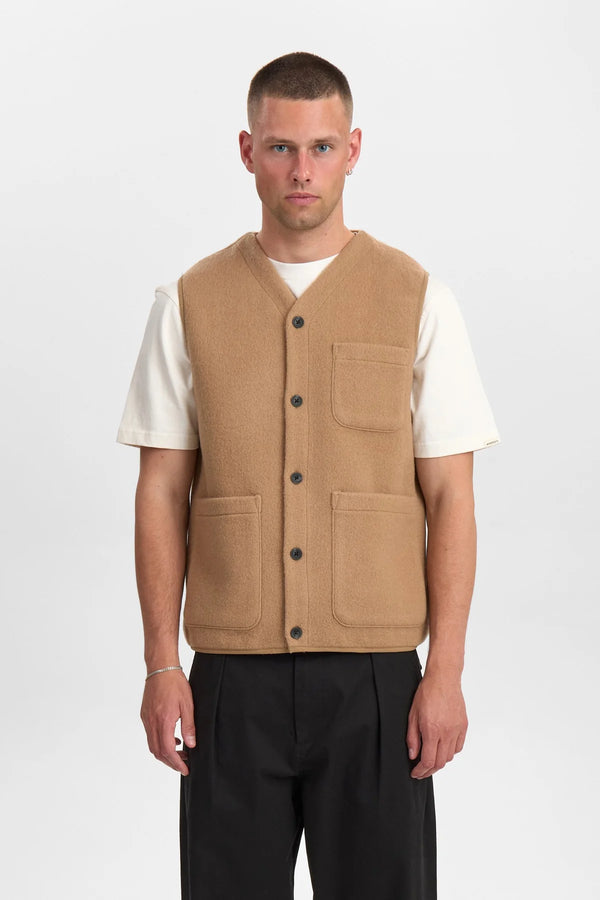 ANERKJENDT - AKRAMSUS BOILED WOOL VEST - TIGER´S EYE