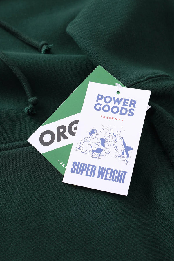 POWER GOODS - SUPER WEIGHT HOODIE FOREST GREEN