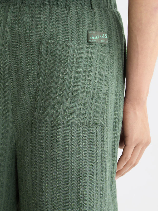 SCOTCH & SODA - FAVE - TONAL STRIPED REGULAR FIT BERMUDA SHORTS THYME