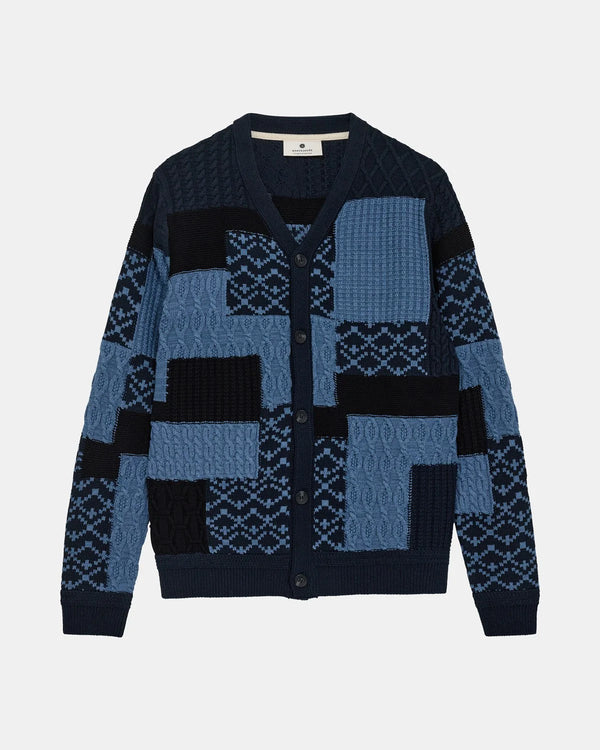 ANERKJENDT - AKSVEND PATCHWORK KNIT - SKY CAPTAIN