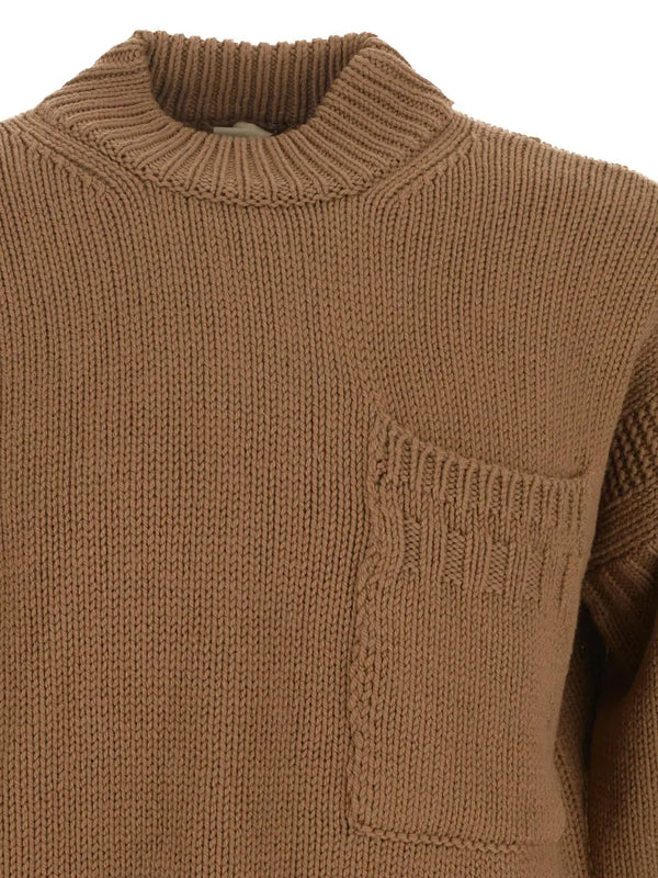 Ten C Mock Neck Knitted Sweater