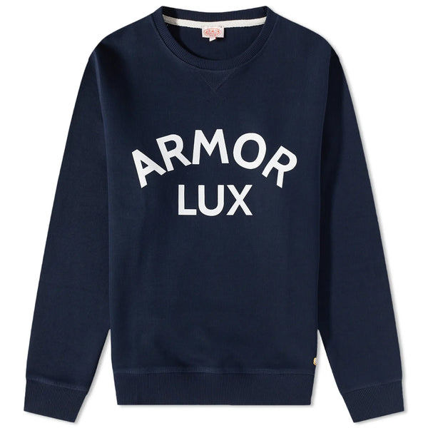 Armor Lux Organic Logo Crew Sweat - Navy